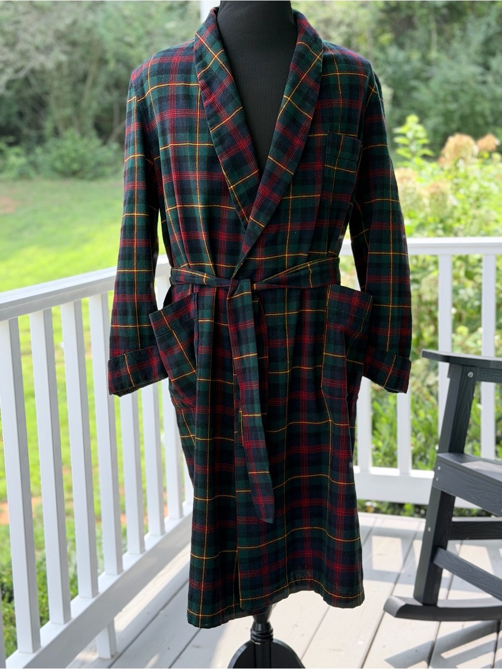 Vintage Pendleton Mens Pure Virgin Wool Tartan Plaid Robe XL USA